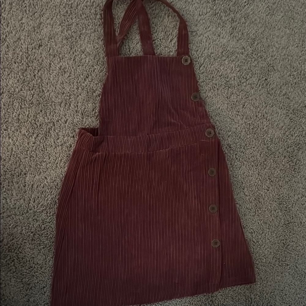 Burgundy Corduroy Pinafore Dress